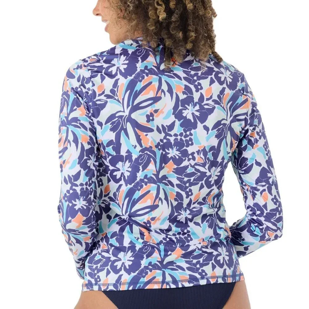NWT - Roxy Ladies' Sun Protection Tee Navy Floral – Size M
